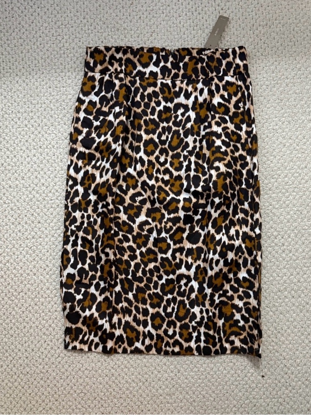 J. Crew Leopard Print Pencil Skirt with Pockets and Side Slits